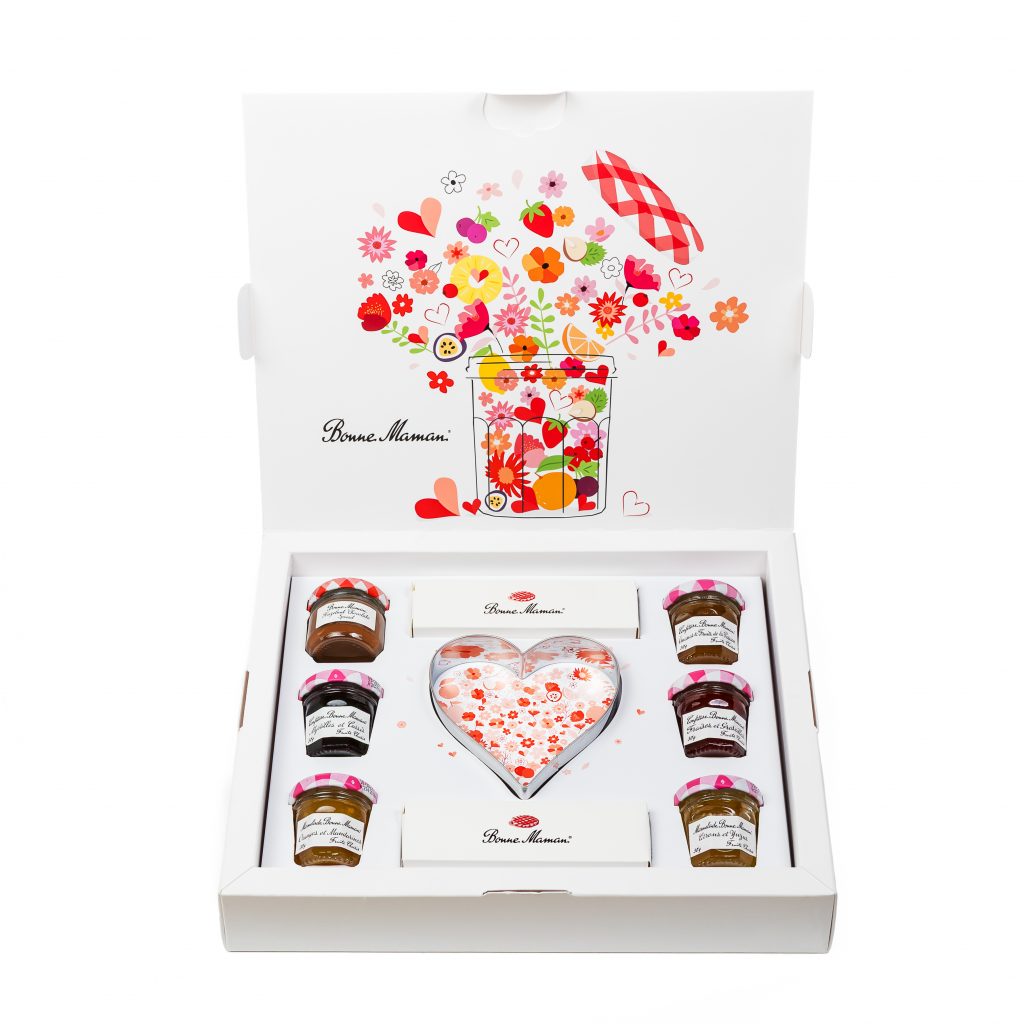 Bon Maman Stacks of Love Giftbox featuring 6 mini conserve jars